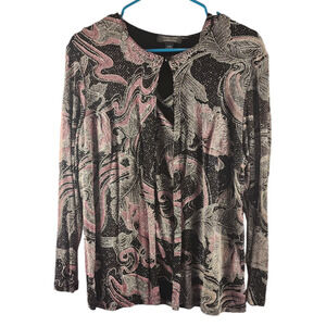 Dress Barn Collection Two-Piece Floral Sparkle Jacket & Tank-Top Womens 14/16